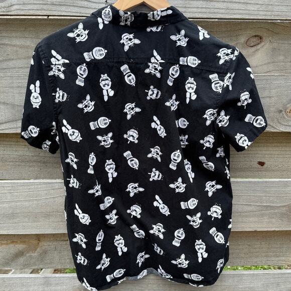 Five Nights at Freddys FNAF black and white button up shirt Size Youth XL - Picture 4 of 5